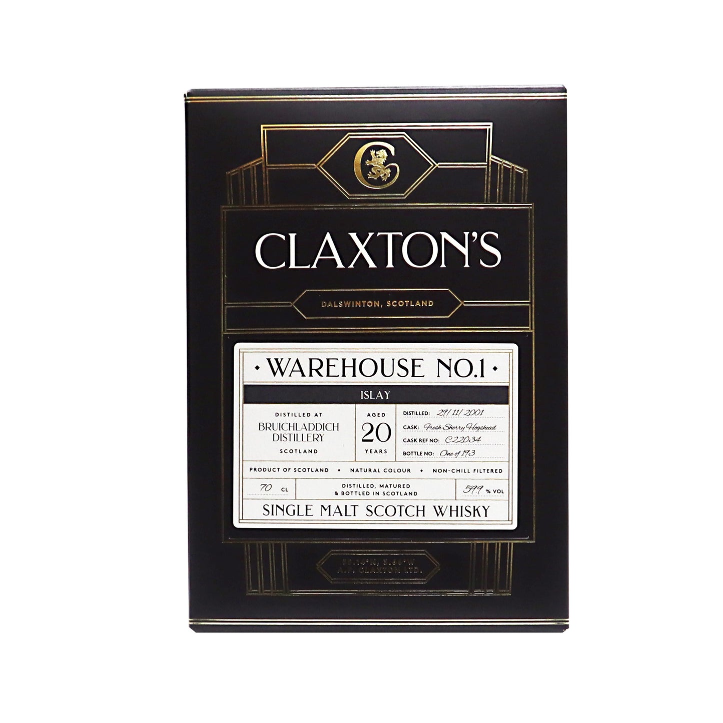 【ウェアハウスNo.1】クラクストンズ 20年 59.9度 700ml/ブルックラディ蒸留所