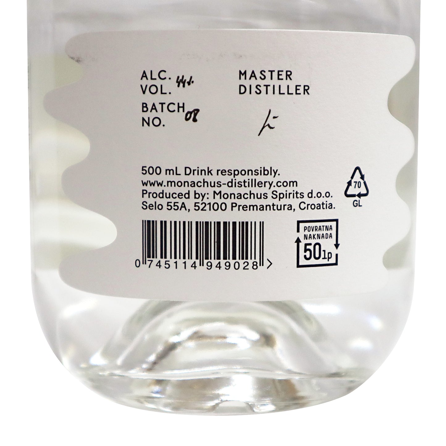 【MONACHUS 】Dry Gin 500ml/MONACHUS DISTILLERY(クロアチア)