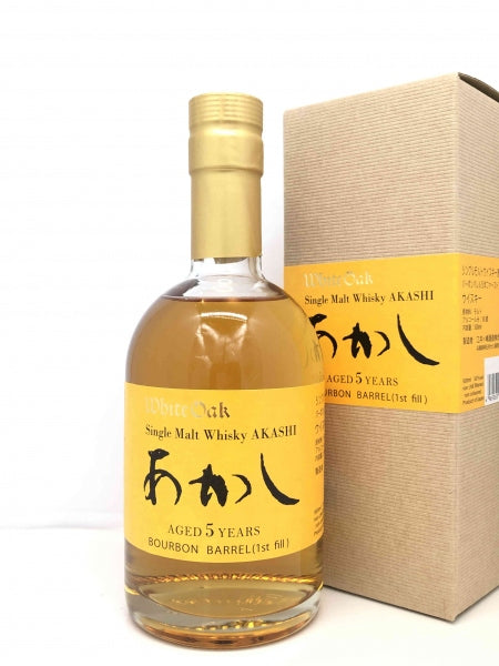 ホワイトオーク シングルモルトあかし5年 バーボンバレル 1st fill 500ml／江井ヶ嶋酒造