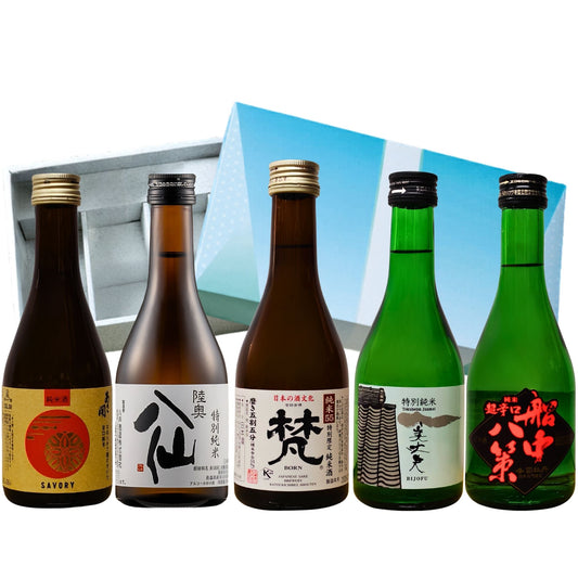 【日本酒 純米酒飲み比べセット】梵 陸奥八仙 船中八策 美丈夫 あさ開入り 300ML×5本セット 【送料無料】