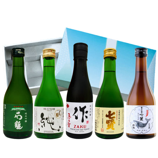 【日本酒  純米吟醸飲み比べセット】 作 〆張鶴  七賢 酔鯨 石鎚入り 300ML×5本セット 【送料無料】